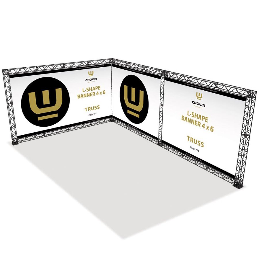 Crown Truss L-Shape 4 x 6 m, 15 x 15 cm, black