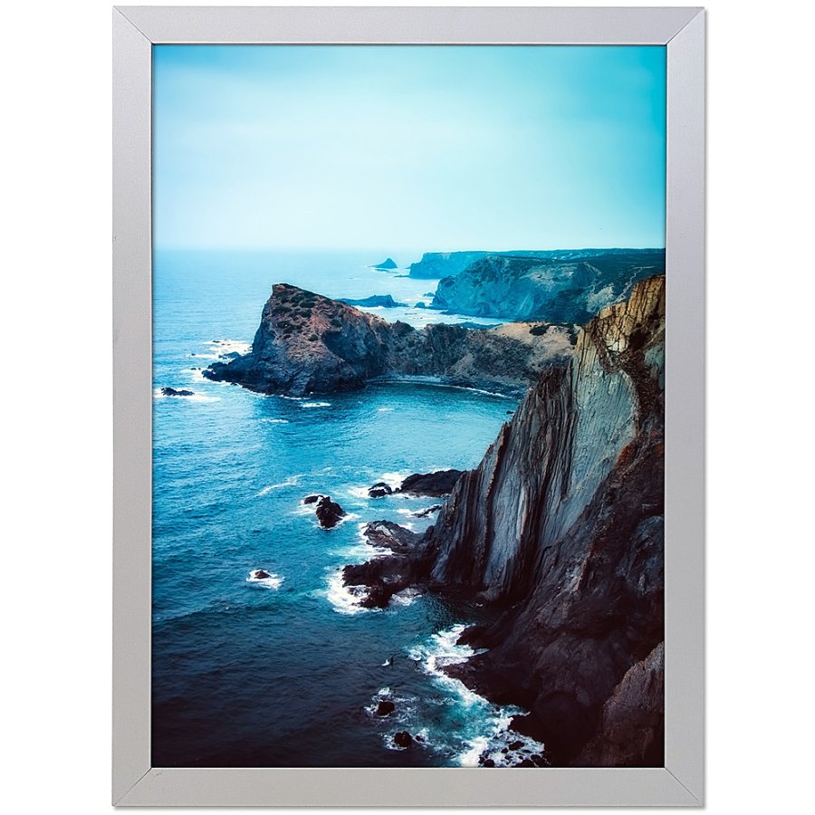 Alu snap frame, silver, 20 mm flat profile, A4