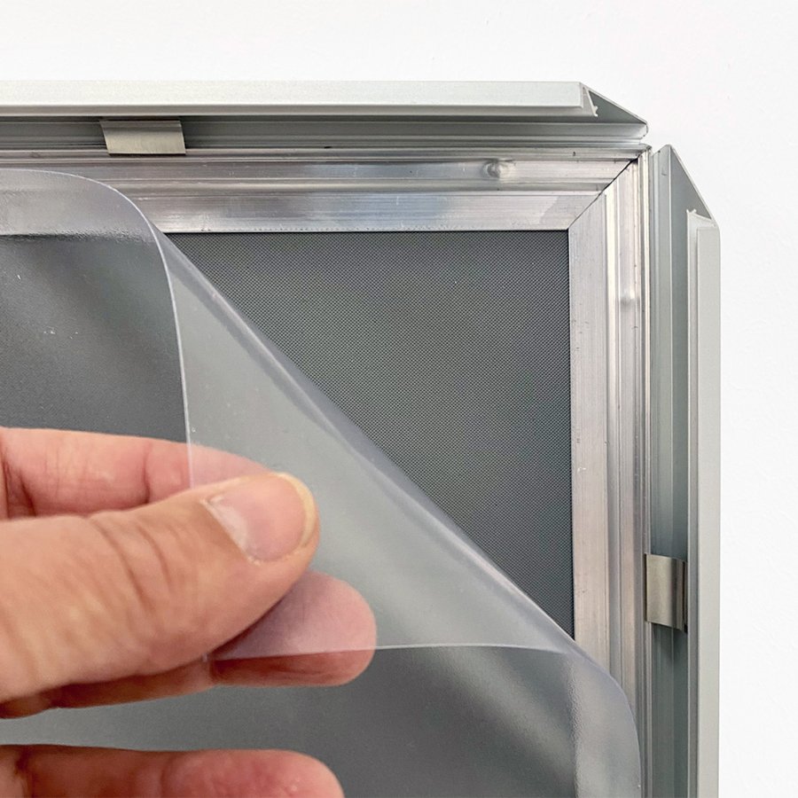 Alu snap frame, silver, 20 mm flat profile, A5