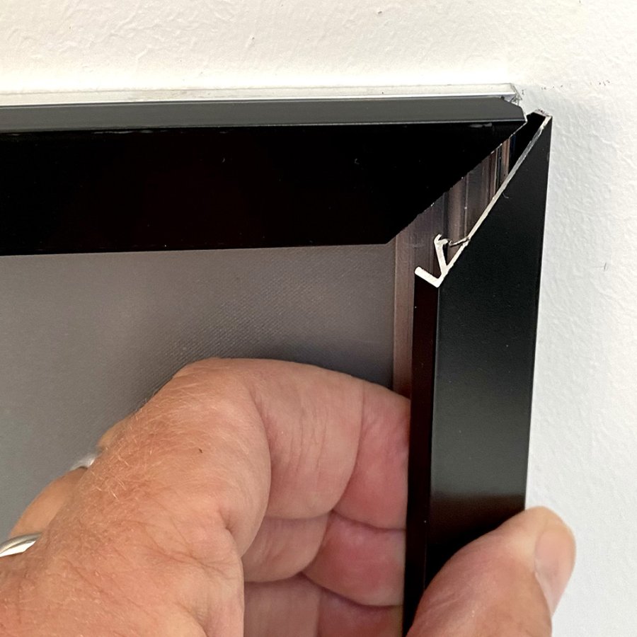 Alu snap frame, black, 20 mm flat profile, A3