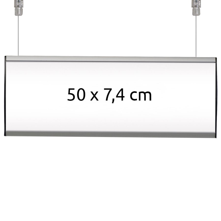 Ceiling Info System, double sided, 1 display 7,4 x 50 cm