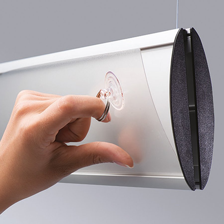 Ceiling Info System, double sided, 1 display 7,4 x 50 cm