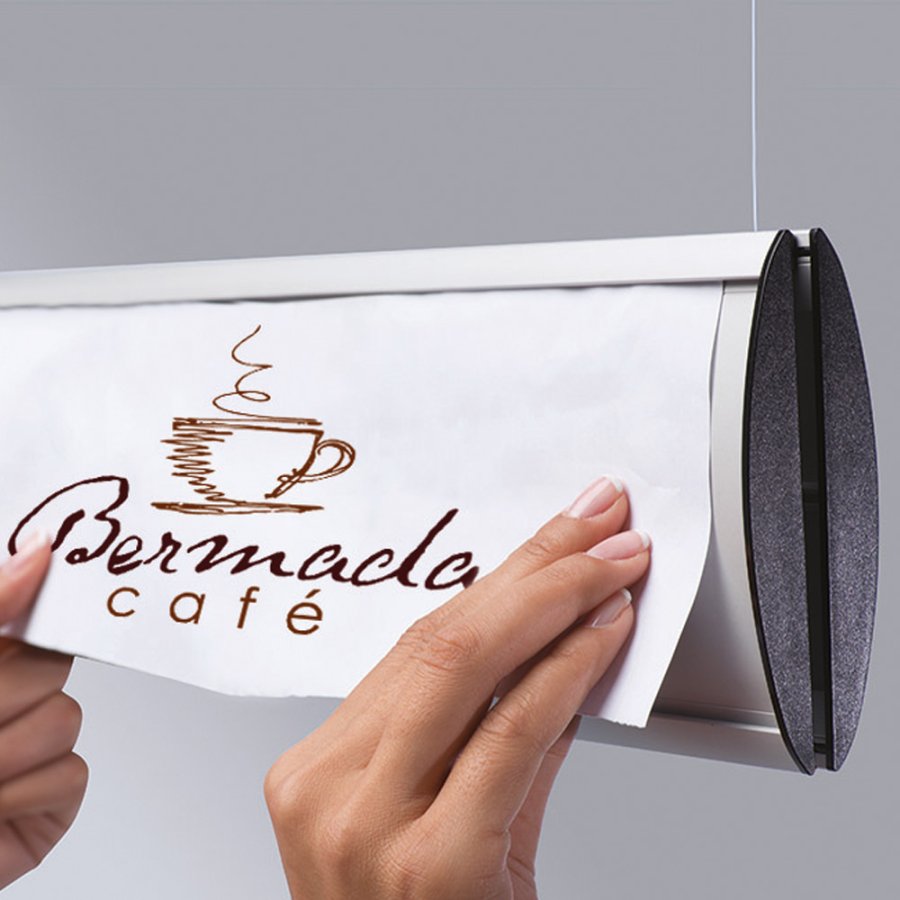 Ceiling Info System, double sided, 1 display 7,4 x 50 cm