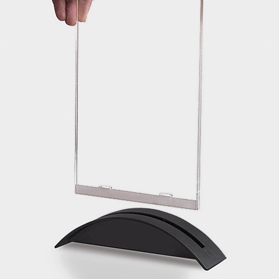 Rocket Menuholder with black base and A5 acrylic pocket