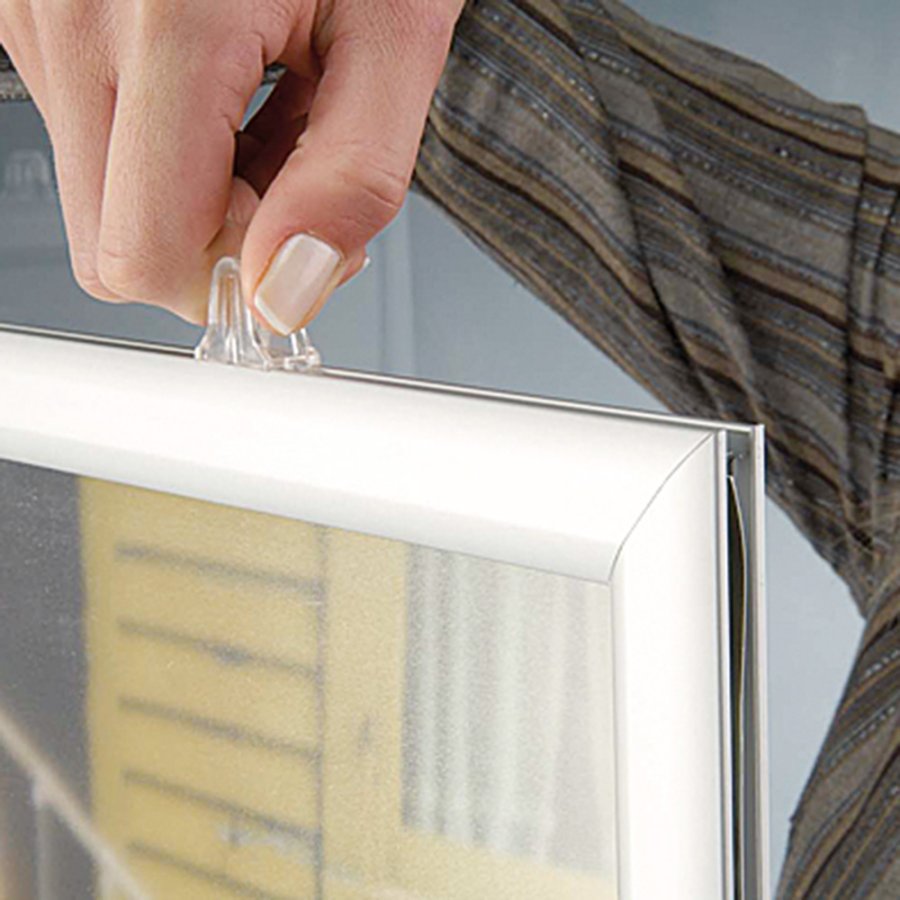 Slide-in frame, double sided, 25 mm, vertical, A2, alu/silver