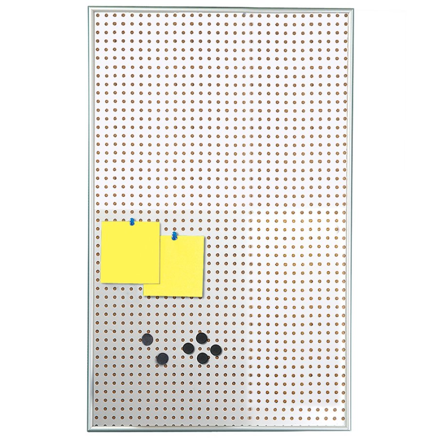 Notice Board, Cork & Steel Back Panel, Silver, 9 mm aluminum frame, 6 x A4