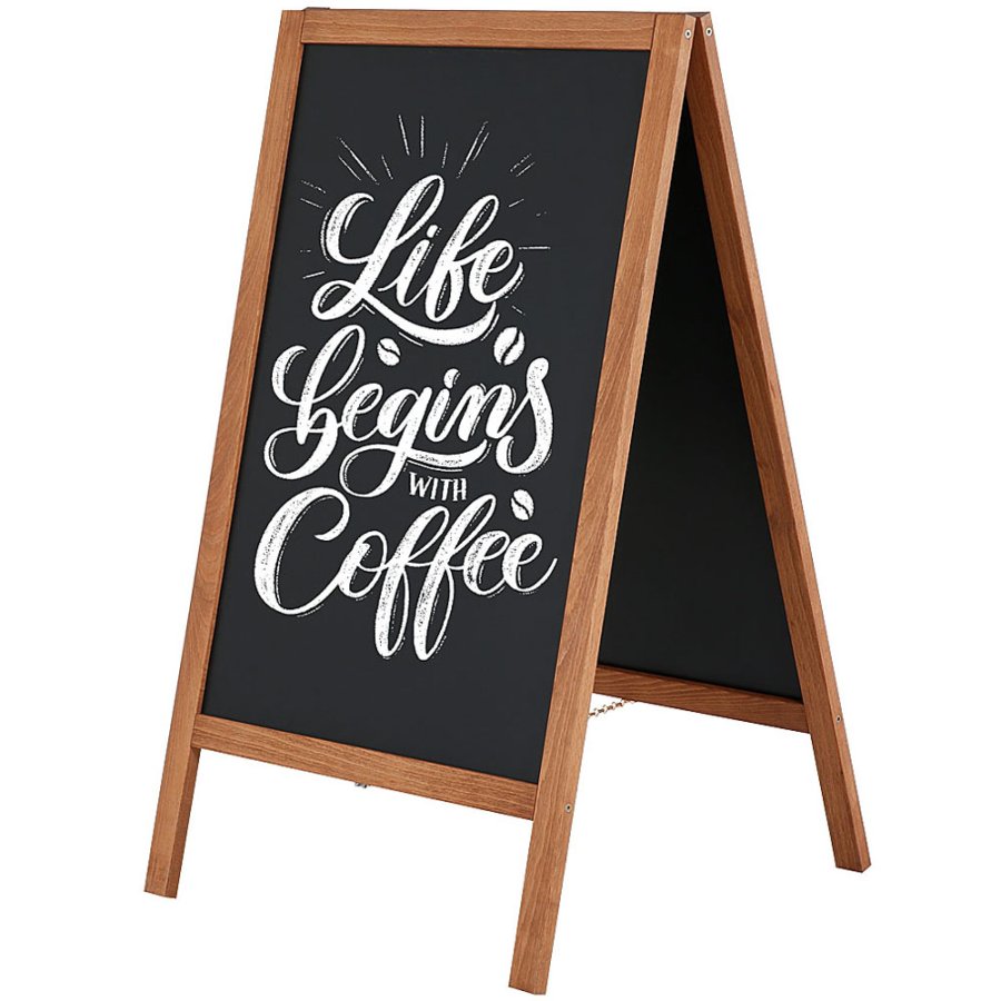 Wooden A-Board Dark with Steel Board