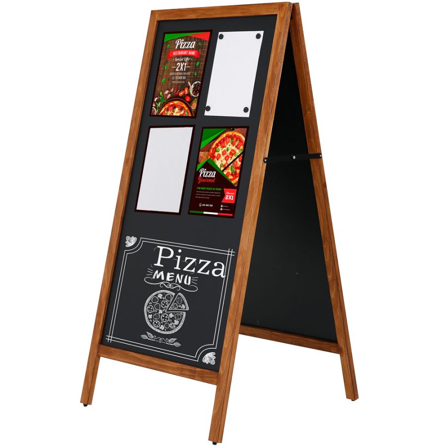 Wooden A-Board Tall with Steel Board, 59 x 119 cm