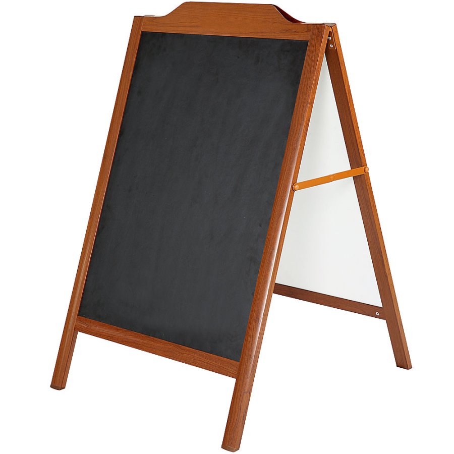 A-board Wood-Look with blackboard