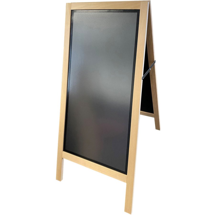 Wooden A-Board Light, Tall, with blackboard of steel and front panel