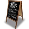 Wooden A-Board, dark stained wooden frame and black chalkboard plate, 60 x 100cm incl. 8 chalk board markers #10