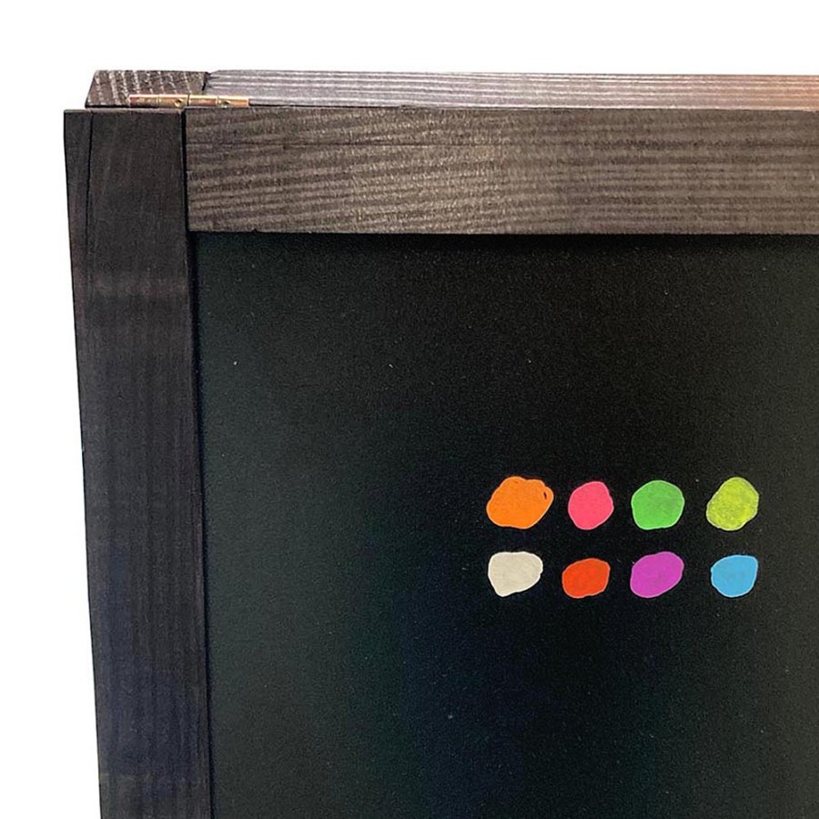 Wooden A-Board,  black stained wooden frame and black chalkboard plate, 60 x 100cm incl. 8 chalk board markers