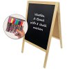 Light A-frame with Wooden Frame and Chalkboard - 60x100cm incl. 8 Chalk Marker Pens #1