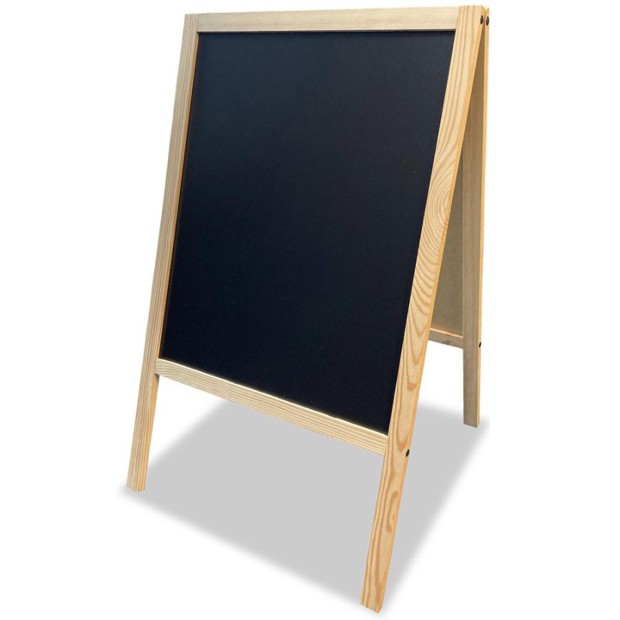 Light A-frame with Wooden Frame and Chalkboard - 60x100cm incl. 8 Chalk Marker Pens