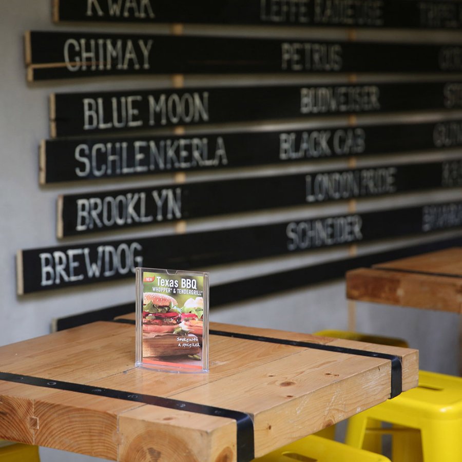 Oval Leaflet Menuholder, acrylic, A5