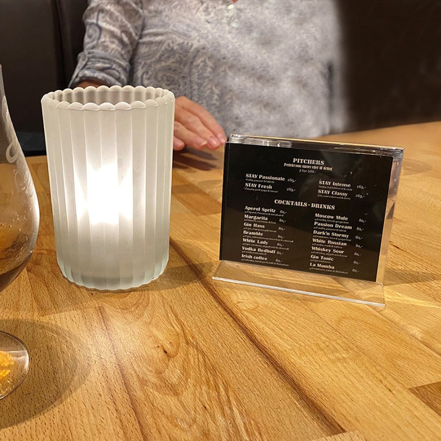 T-Menuholder, horizontal, acrylic, A7