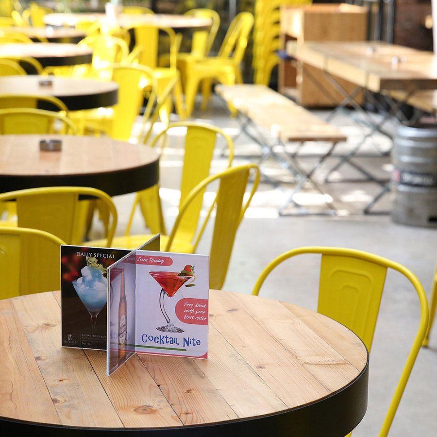 Cross Menuholder x 4, acrylic. 8 x A6