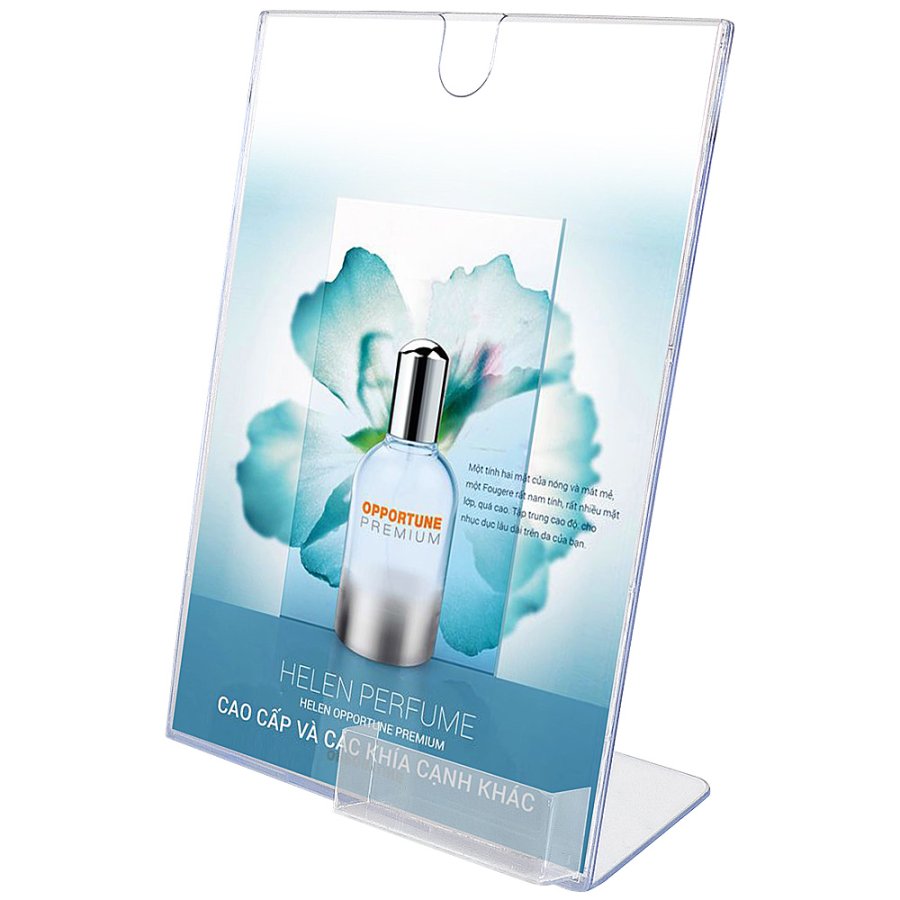 Menuholder Single, vertical, A4, with card holder and top incert