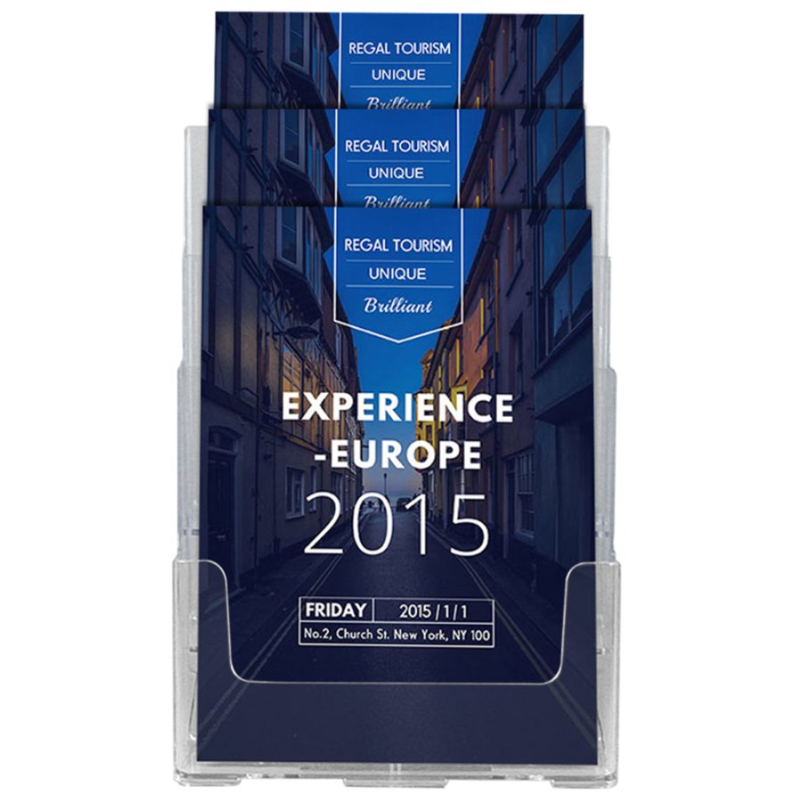 Table & Wall Dispenser, 3 x A4 acrylic holder