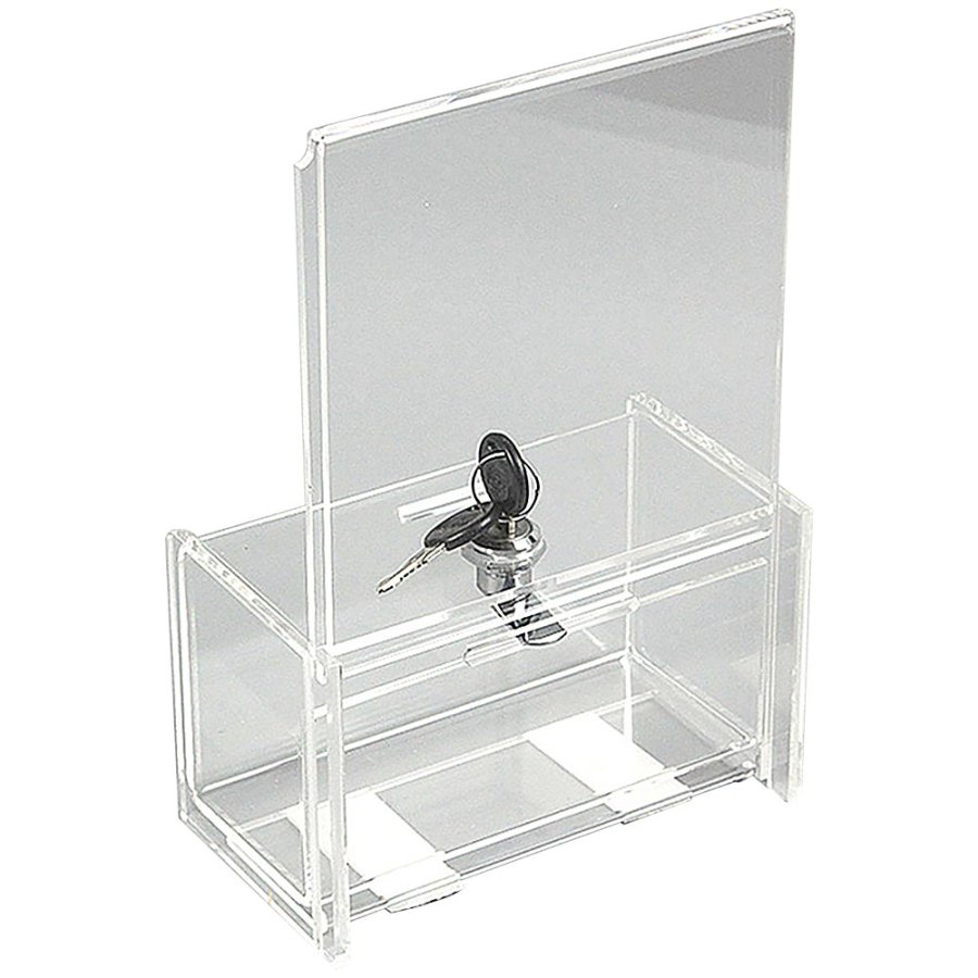 Tip Box Clear with info, 14,8 x 16 cm and lock