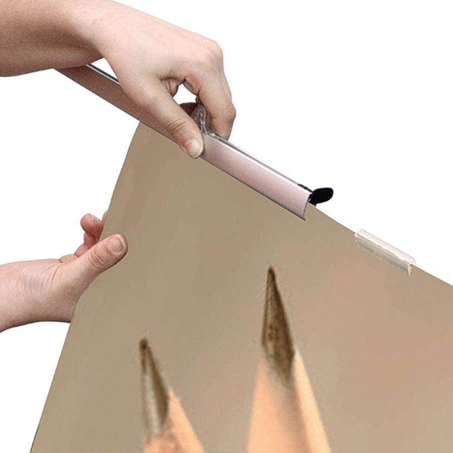 Poster Hanger Double profile, 20 mm, 3 metres, alu/silver