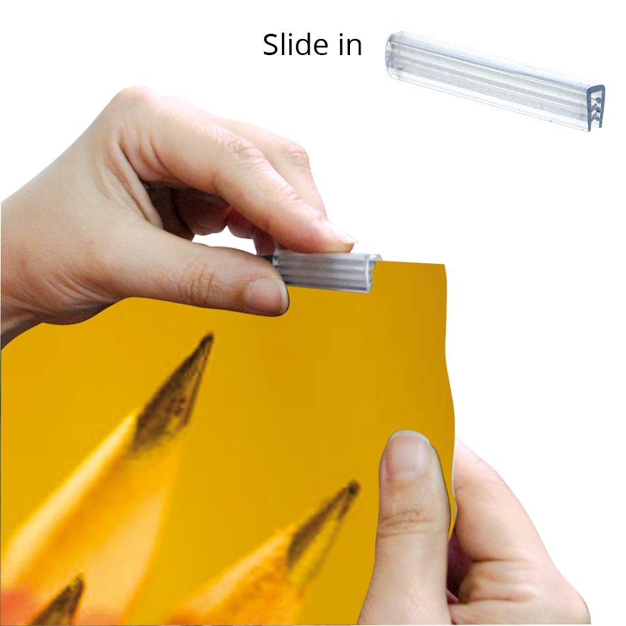 Poster-Hanger, double sided, set, 21 cm, alu/silver