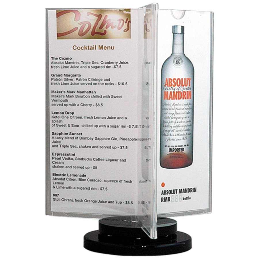 Spin Menuholder, acrylic, 6 x M65