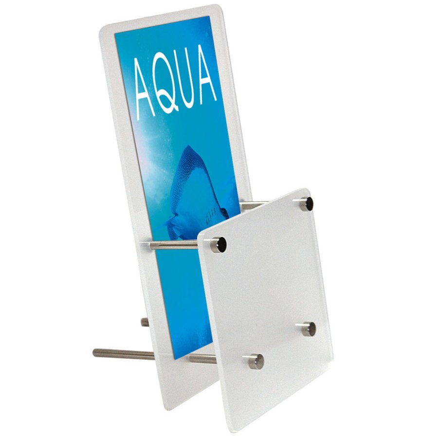 Frosted Brochureholder, acrylic/steel, M65