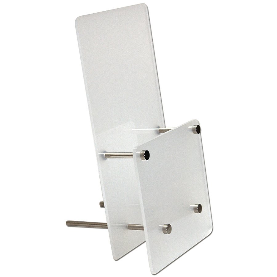 Frosted Brochureholder, acrylic/steel, M65