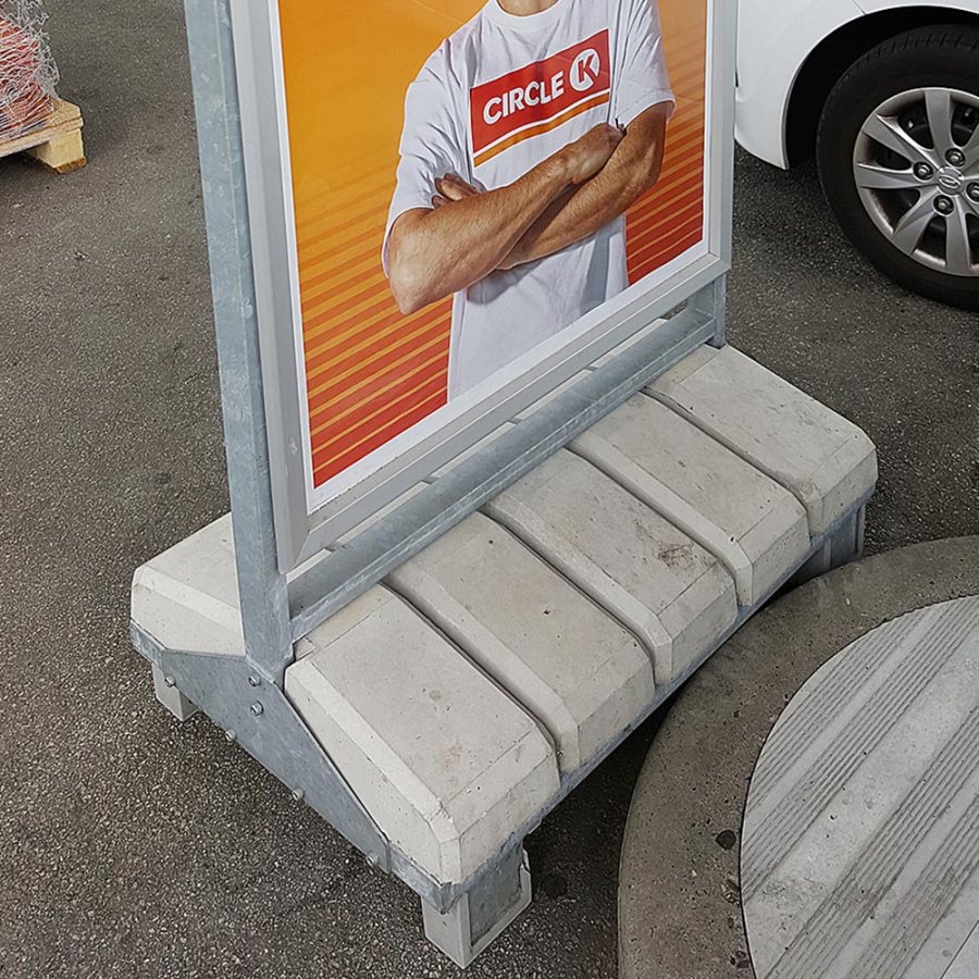 Heavy Outdoor Sign Concrete stand, alu/grey, 100 x 140 cm