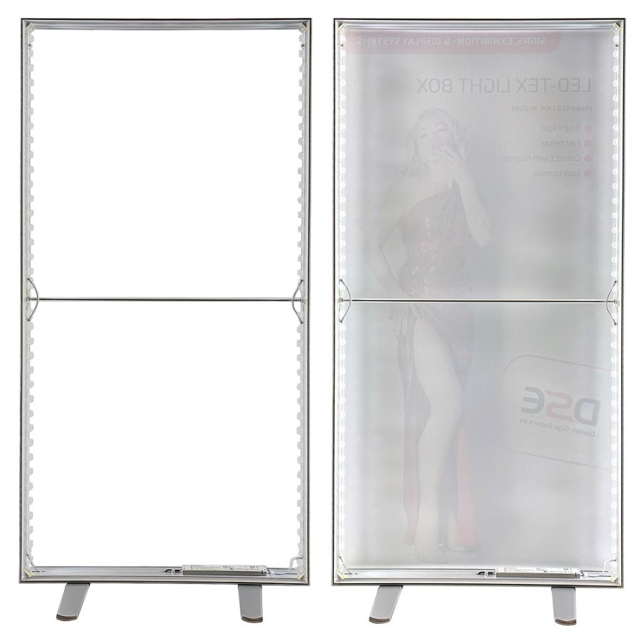 LED-Tex Light Box Stand, double sided, 100 x 250 cm