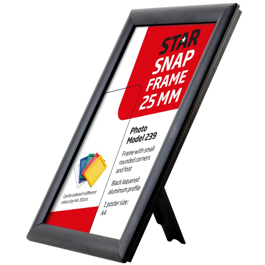 Photo snap frame, 25 mm, A4, black