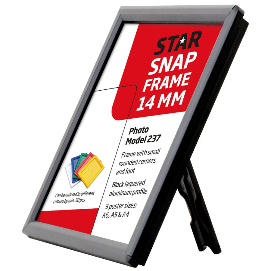 Opti Snap Frame, 14 mm, A5, black, with fitting support