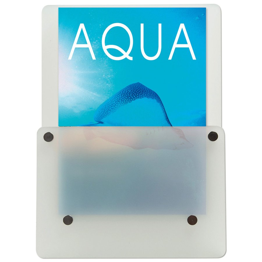 Frosted Brochureholder, acrylic/steel, A5