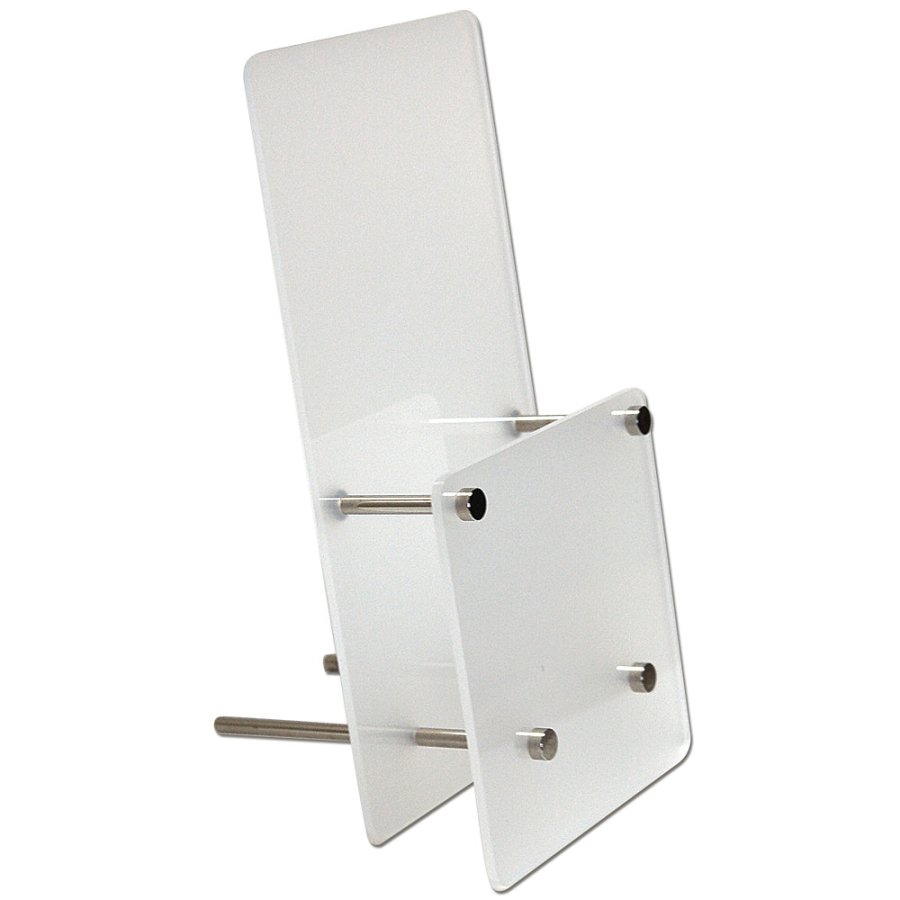 Frosted Brochureholder, acrylic/steel, A5