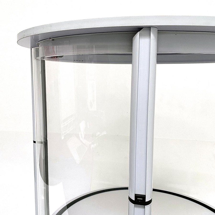 Circle Counter, white, with 8 PET panels and suitcase