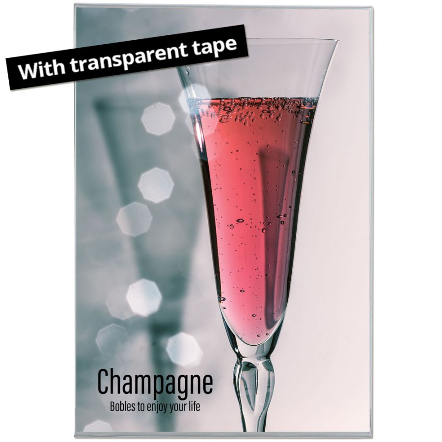 Window D-Pocket, vertical A4 plastic pocket wiht clear tape