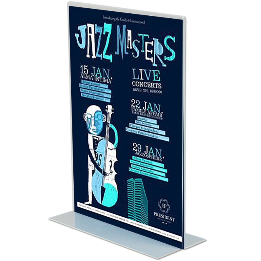 T-Menuholder, vertical A5 acrylic display