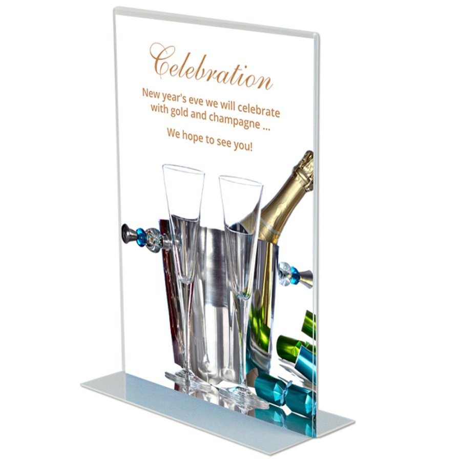 T-Menuholder, vertical A4 acrylic display