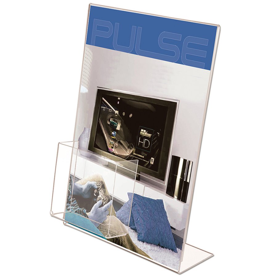 L-Menuholder with Front Pocket Vertical A4