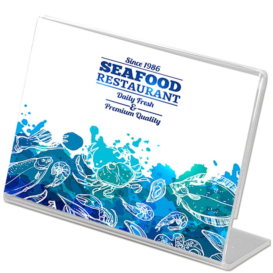ACRYLIC L MENU HOLDER Horizontal A4