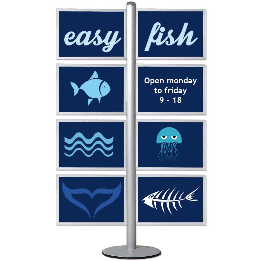 MULTISTAND 14  Double sided with 8 pcs. A3 Slide-in Horizontal