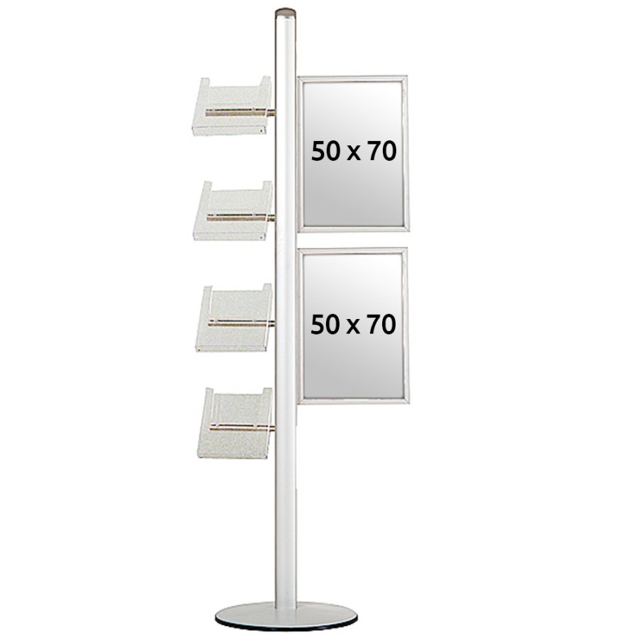 MULTISTAND 18 Single sided 2x(50x70cm) Slide-in + 4xA4 Shelves