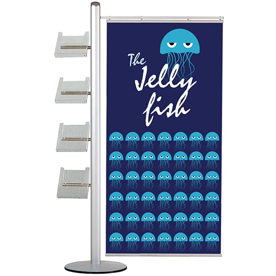 MULTISTAND 19 Single sided, 1 pcs. 70cm. Banner + 4xA4 Shelves