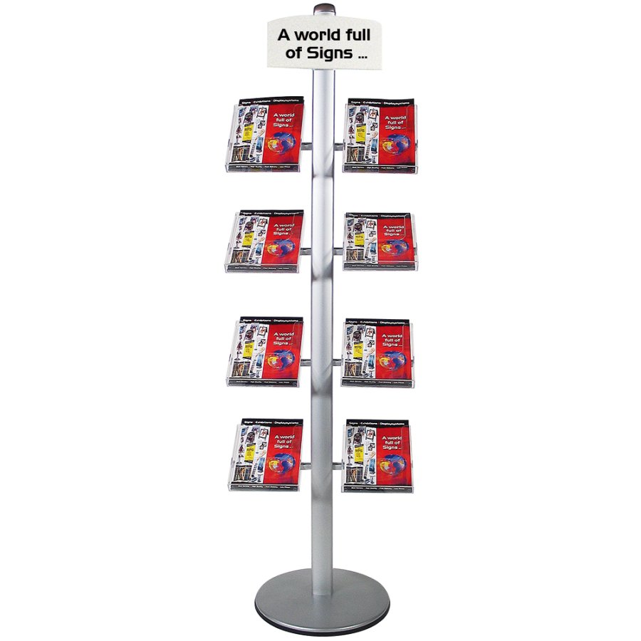 MULTISTAND 20 Single sided, 8 pcs. M65 Shelves + logoplate