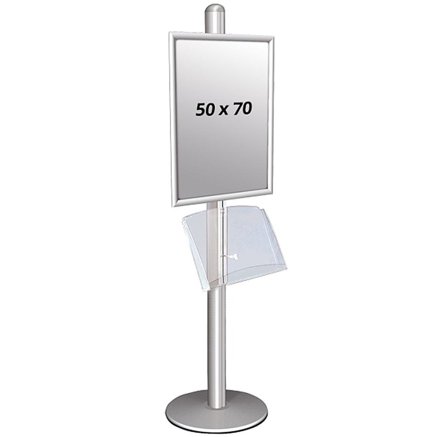 MULTISTAND 1 Single sided with acrylshelve 25mm 1 x 50x70 Alu