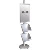 MULTISTAND 3 single sided with 2 steel shelve 25mm 1 x 60x85 cm Alu #2