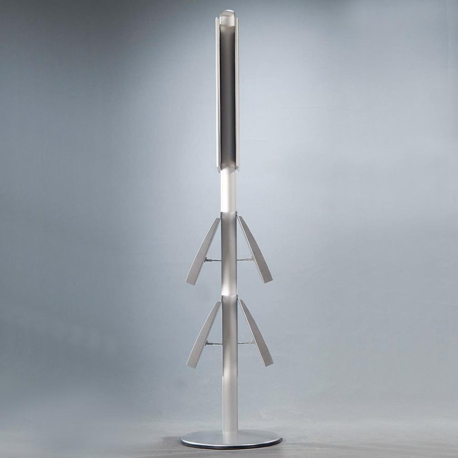 MULTISTAND 4 Double sided with 2 steel shelve 25mm 2 x 50x70 cm Alu