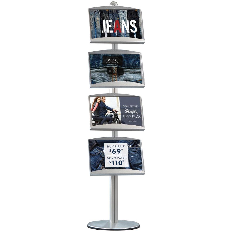 MULTISTAND 7 Singlesided 4 x steel shelve Alu