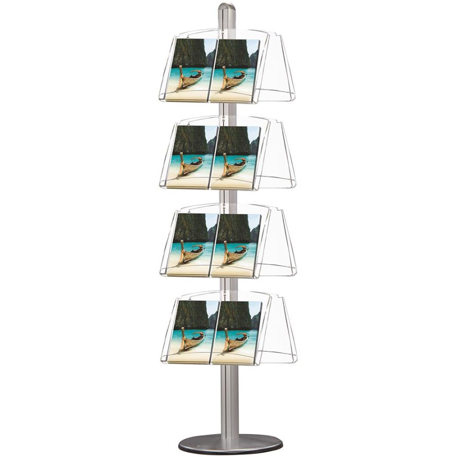 MULTISTAND 8 Doublesided 4 x acryl shelve Alu